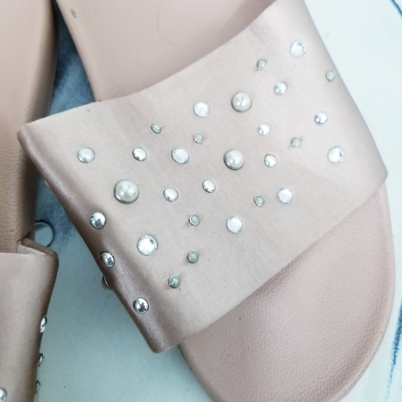 Lane Bryant Sandals slides size 9 Pink Jeweled - Picture 4 of 9